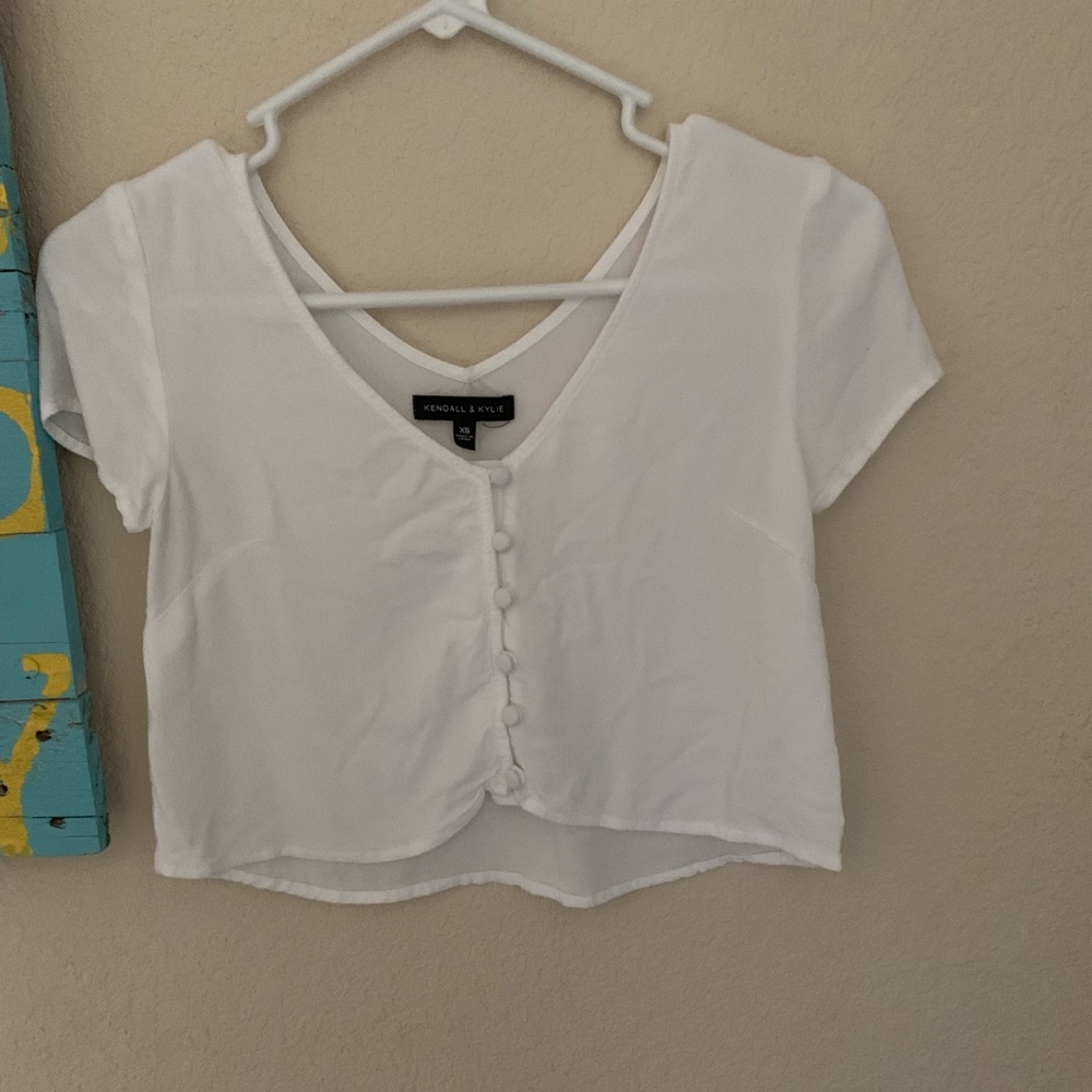 White cropped blouse
